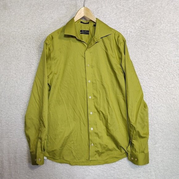 Kenneth Cole Awearness Mens Stretch Non Iron Slim Fit LS Button Up Shirt 15.5 - Picture 8 of 11